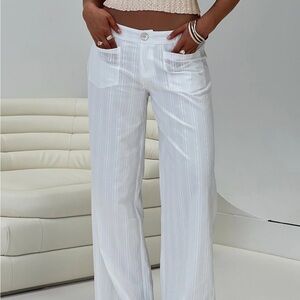 Princess Polly Vendi Low Rise Pant White